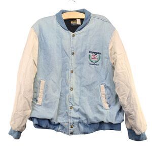 Auburn Sportswear Men's Morgan Denim Trucker Jacket Long Sleeve Blue Cotton XL